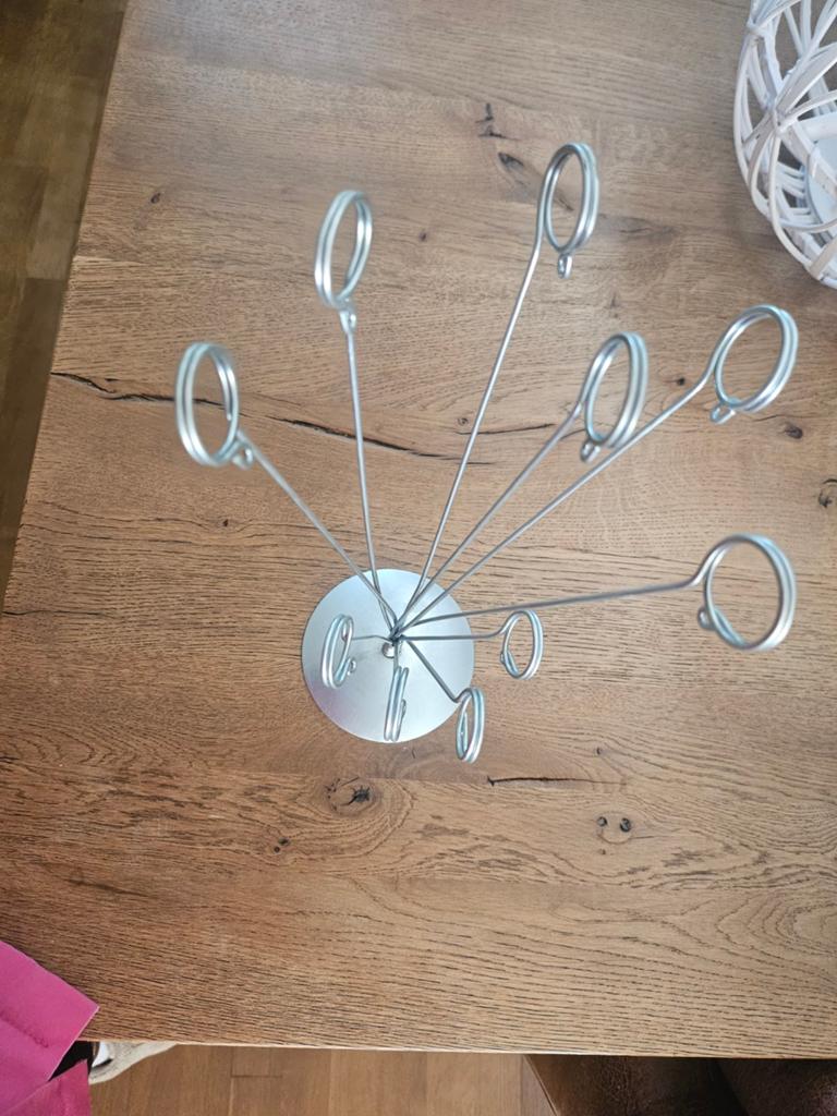 Servethouder / Kaarthouder Metaal met Gebruikssporen, Ophalen of Verzenden, Gebruikt, Zilver, Metaal