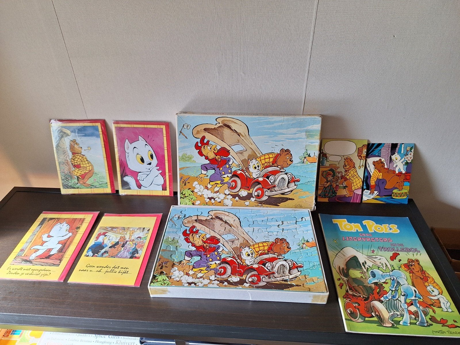 Tom Poes kaarten, puzzel en stripboek., Verzamelen, Ophalen of Verzenden, Winnie de Poeh of vrienden