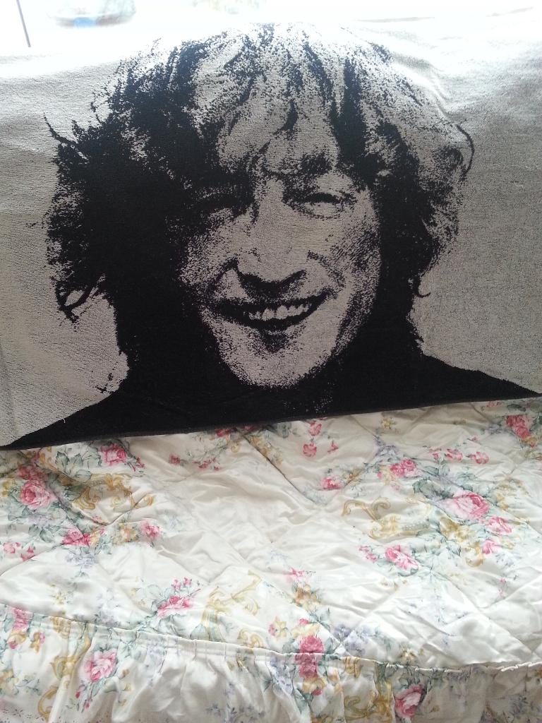 The Beatles :  Oude  Ongebruikte John Lennon Handdoek, Verzenden, Nieuw, Zwart, Handdoek