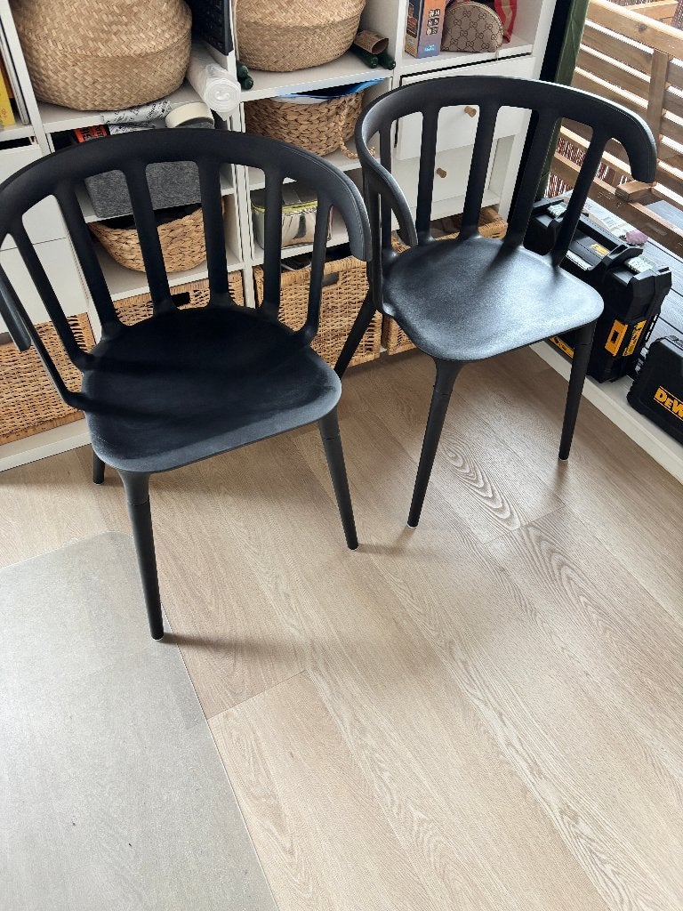 IKEA PS 2012 stoelen met armleuning, zwart (set van 2), Ophalen, Kunststof, Twee, Zwart