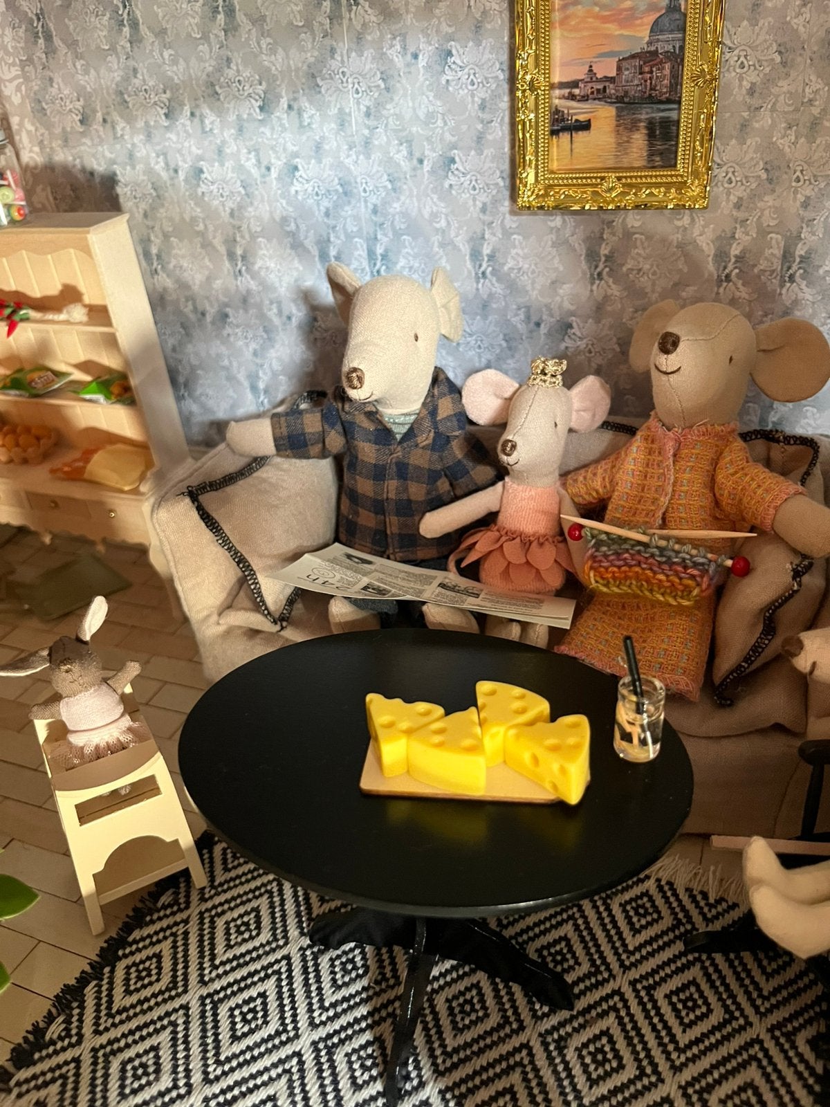 4 kaasjes op plankje inclusief verzenden, Ophalen, Nieuw, Poppenhuis