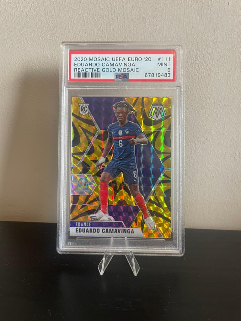 Camavinga Goldmosiac PSA 9, Verzamelen, Sportartikelen en Voetbal, Ophalen of Verzenden, Zo goed als nieuw, Buitenlandse clubs