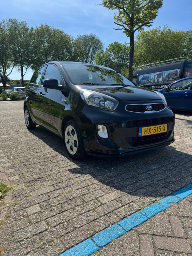 Kia Picanto 1.0 Cvvt 5-DRS 2016 Zwart, 78dkm, Auto's, Kia, Stof, Zwart, USB, Zwart