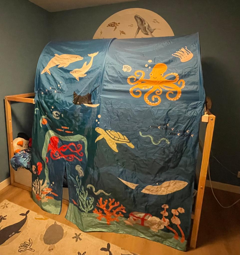 IKEA Kura bedtent oceaan, Kinderen en Baby's, Kinderkamer | Stapelbedden en Hoogslapers, Ophalen, Zo goed als nieuw