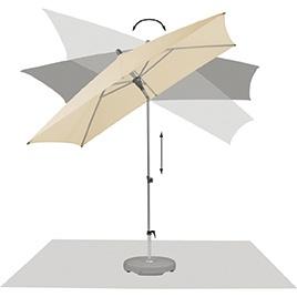 Stokparasol Glatz ALU-SMART 250x200 grijs NIEUW, Kantelbaar, Nieuw, Stokparasol, 2 tot 3 meter