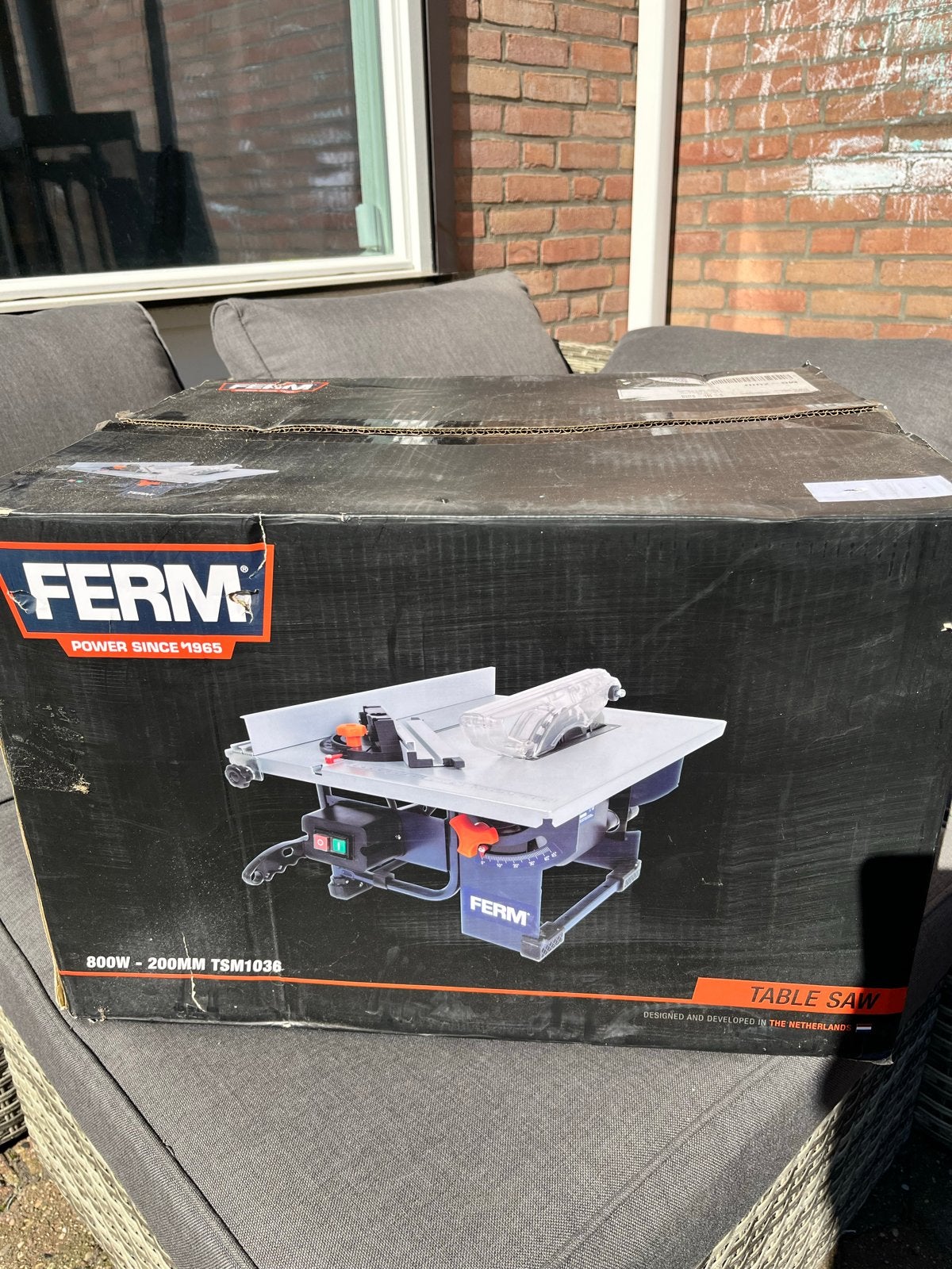 Ferm Tafelzaag 800W - 200mm TSM1036, 70 mm of meer, Overige typen, 600 tot 1200 watt, Ophalen of Verzenden