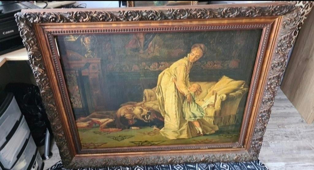 Groot schilderij, geschilderd door een Belgische schilder., Antiek en Kunst, Kunst | Schilderijen | Klassiek, Ophalen