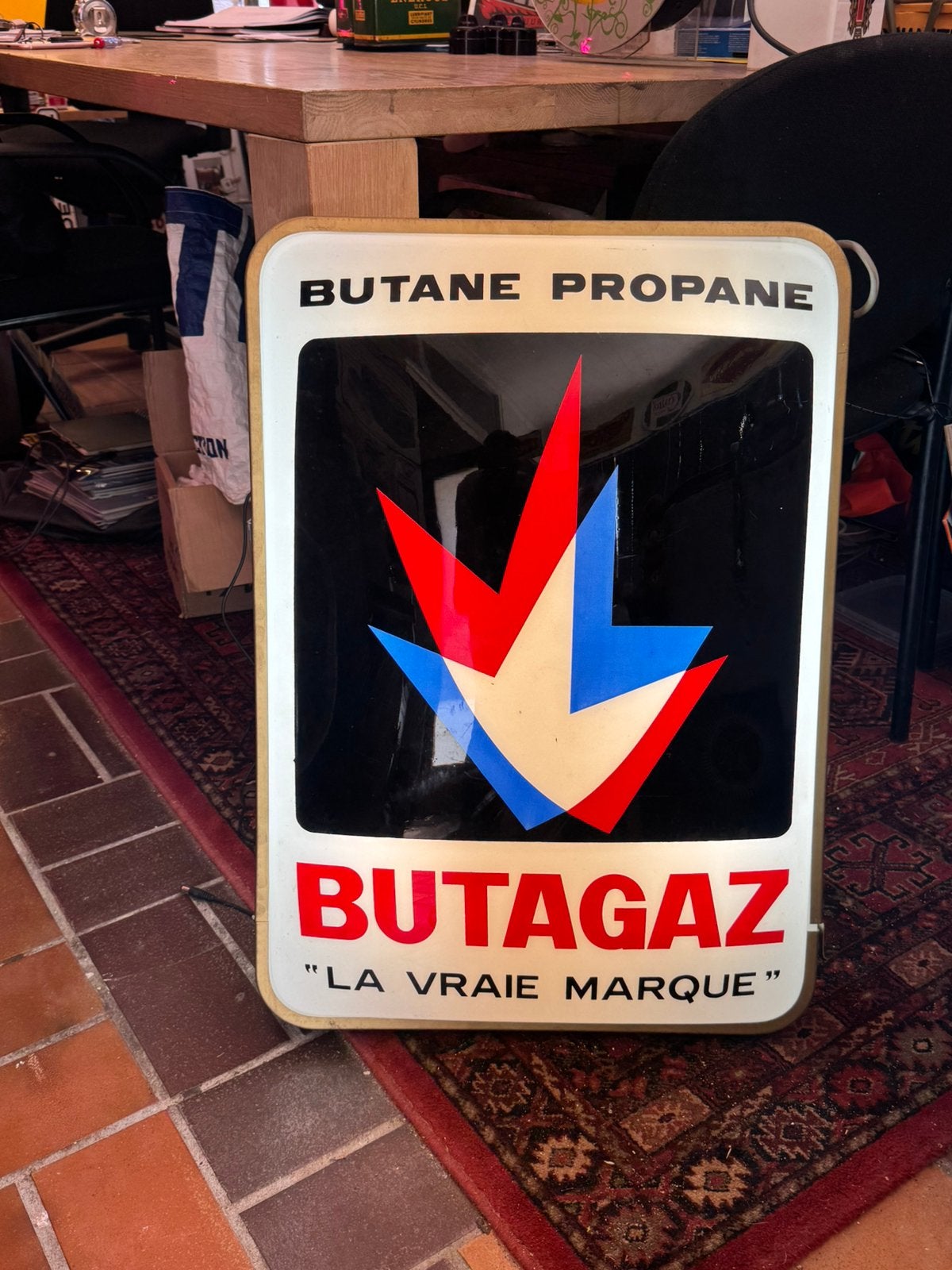 Vintage Butagaz Lichtbak - Reclamebord 1966, Ophalen