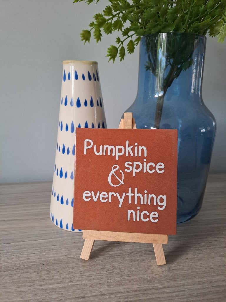 Herfst tegel Pumpkin Spice, 100 cm, Ophalen of Verzenden, Tegeltje, Steen/keramiek