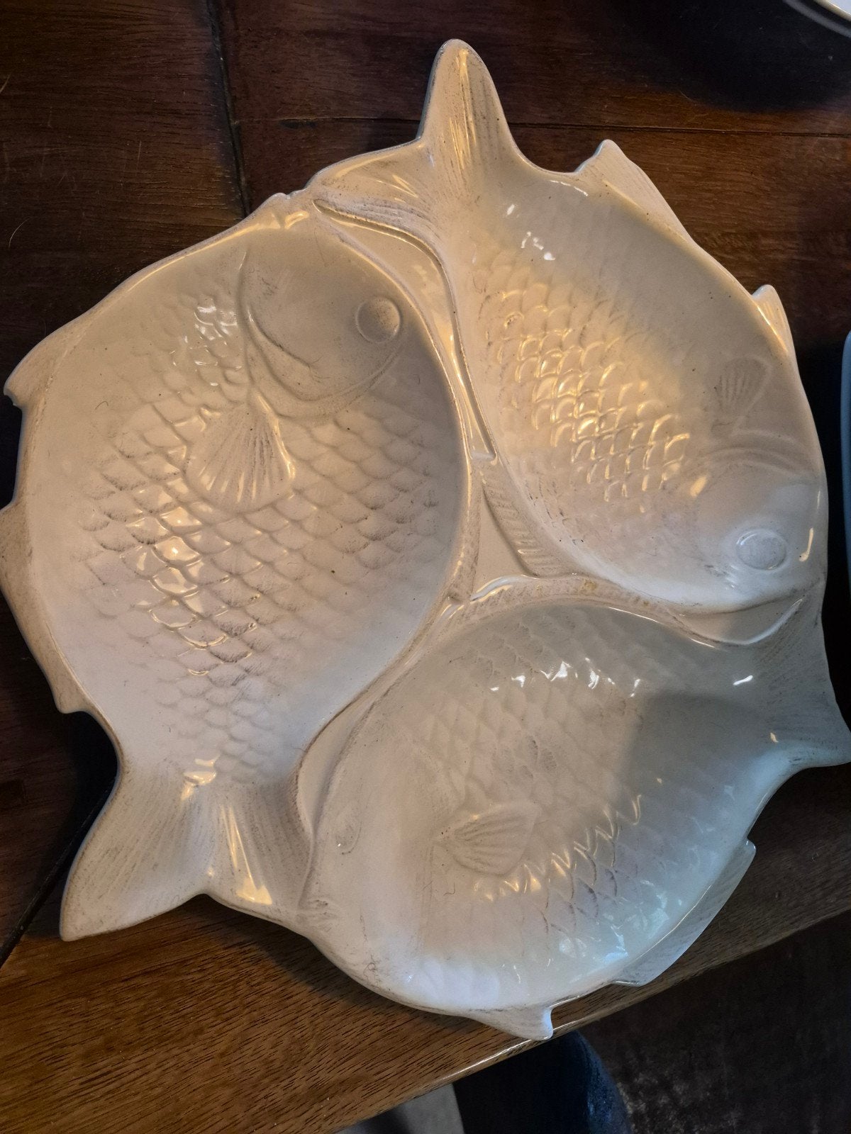 Decoratieve serveerschaal voor visgerechten, Gebruikt, Keramiek, Vintage, Ophalen of Verzenden