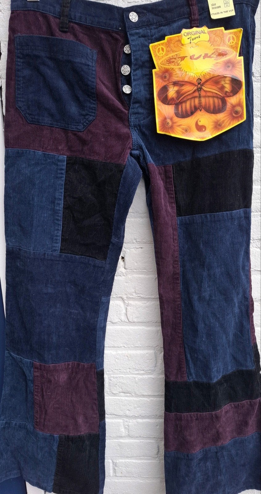 vintage 90 s Stuka plakjes rib broek maat 33/34, Blauw, Nieuw, Ophalen of Verzenden, Stuka