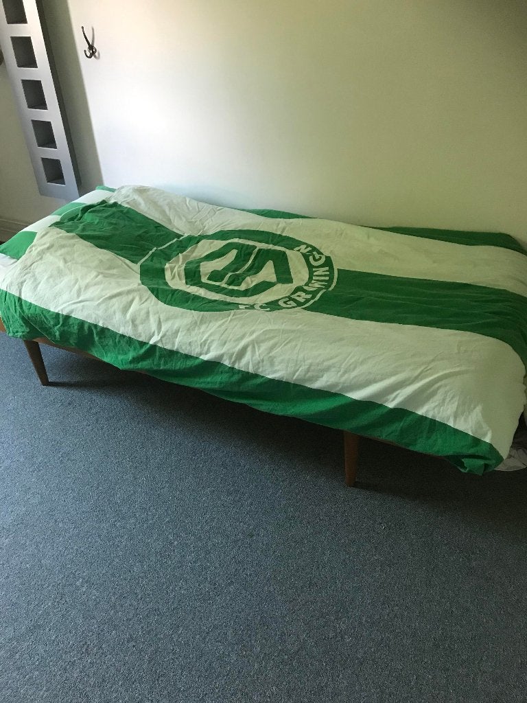 Bedbank, Huis en Inrichting, Slaapkamer | Bedden, Ophalen, Gebruikt, 90 cm, Eenpersoons