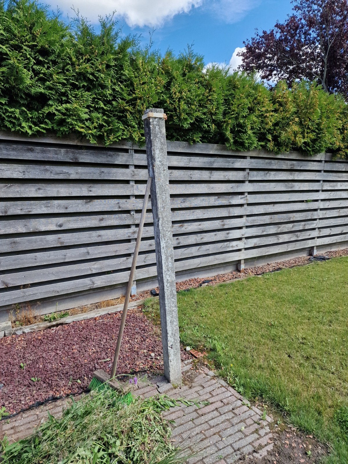 gratis 2 waslijn palen, Tuin en Terras, Tuinhekken en Hekwerk, Ophalen, IJzer