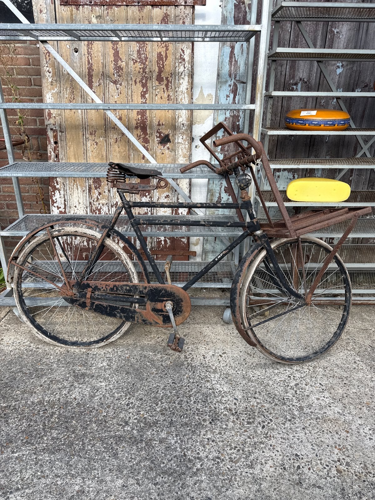 Antieke EMPHO transportfiets - Jaren '50, Fietsen en Brommers, Ophalen, Terugtraprem, Barrel Atelier, Info@barrelatelier.nl