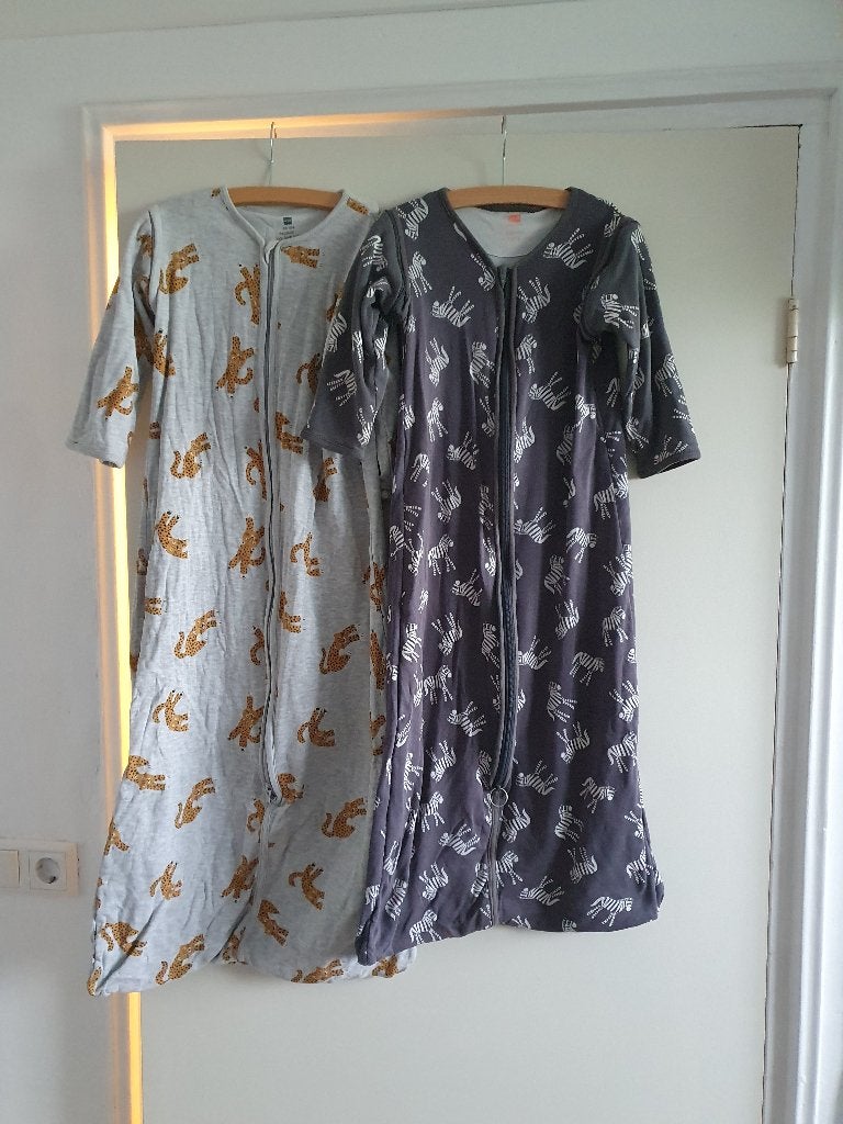 2x slaapzak met afritsbare mouwen maat 86-104, Gebruikt, Ophalen of Verzenden, Hema, Meerkleurig