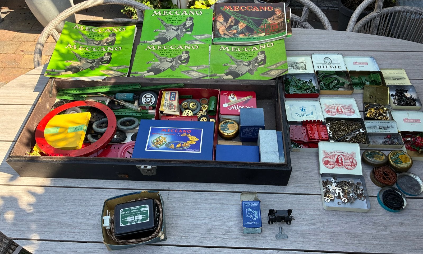 Grote collectie vintage Meccano onderdelen en motoren, Ophalen of Verzenden, Gebruikt, Overige merken