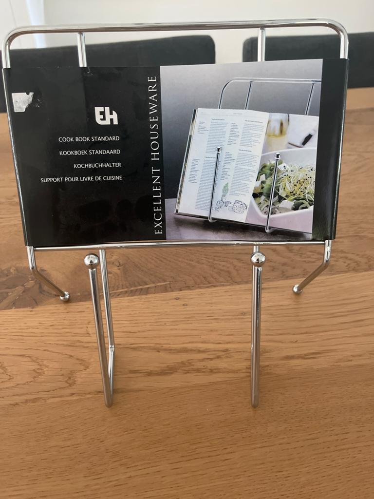 Excellent Houseware Kookboek Standaard - Chroom, Overige typen, Ophalen of Verzenden, Metaal, Overige merken