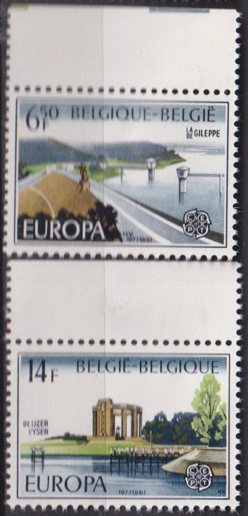 Belgie 1977 EUROPA Gebouwen De IJzer La Gileppe met TAB, Verzenden, Postfris, Plaats of Gebouw