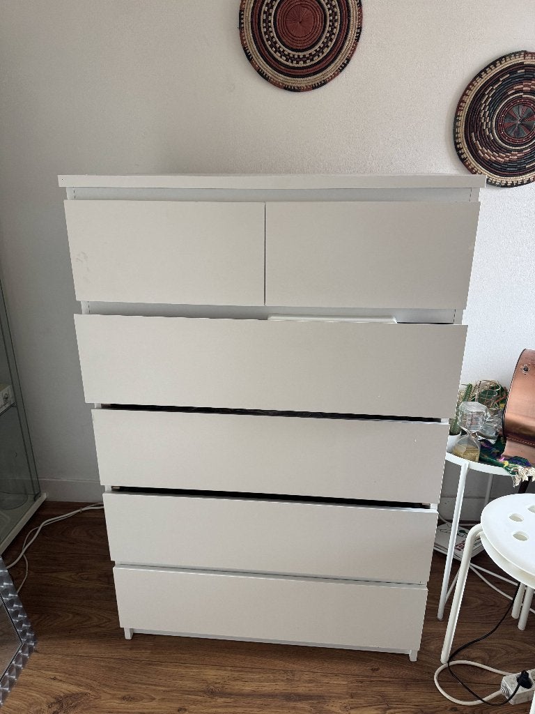 IKEA MALM Ladenkast met 6 lades, Ophalen, Gebruikt, 5 laden of meer, 100 tot 150 cm