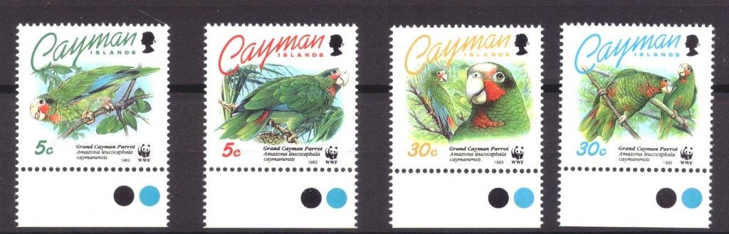 Cayman Eilanden 690 t/m 693 Postfris WWF WNF! (1993), Postzegels en Munten, Ophalen of Verzenden, Postfris, Dier of Natuur
