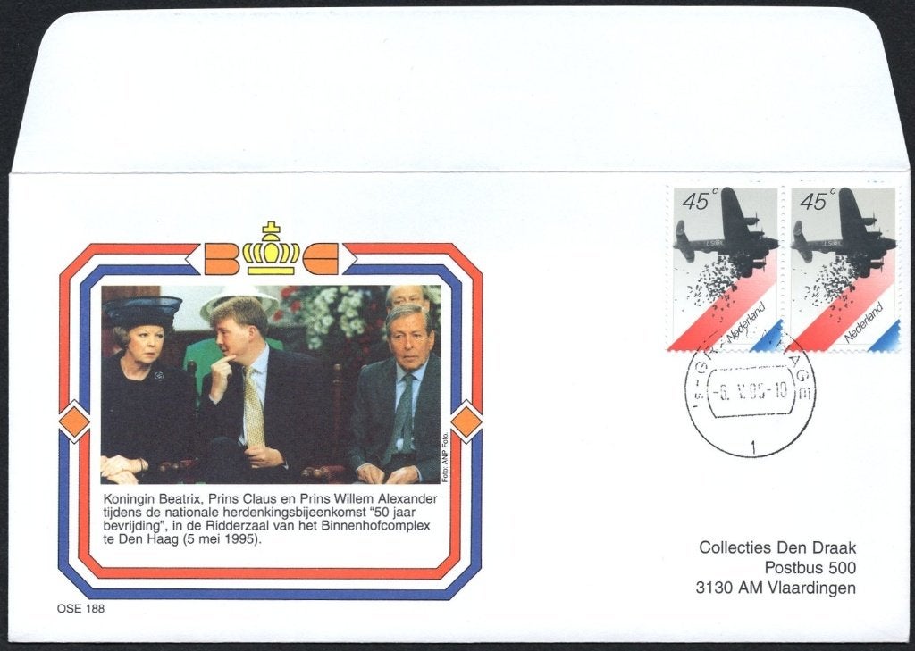 OSE188 - 50 jaar bevrijding 1995 - Ridderzaal, Postzegels en Munten, Brieven en Enveloppen | Nederland, Verzenden, Envelop