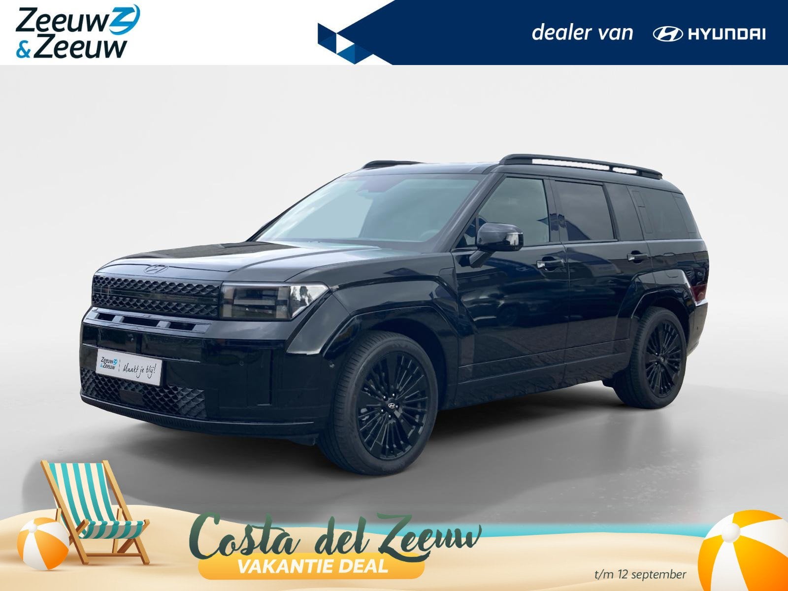Hyundai Santa Fe 1.6 T-GDI PHEV Black Line 4WD 7p | Leder |, Auto's, Hyundai, Automaat, 12 maanden, Euro 6, 4 cilinders