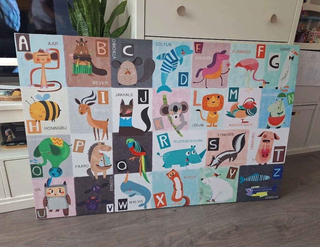 Educatief Alfabet Dieren canvas voor Kinderen, Ophalen, Gebruikt, Taal en Lezen