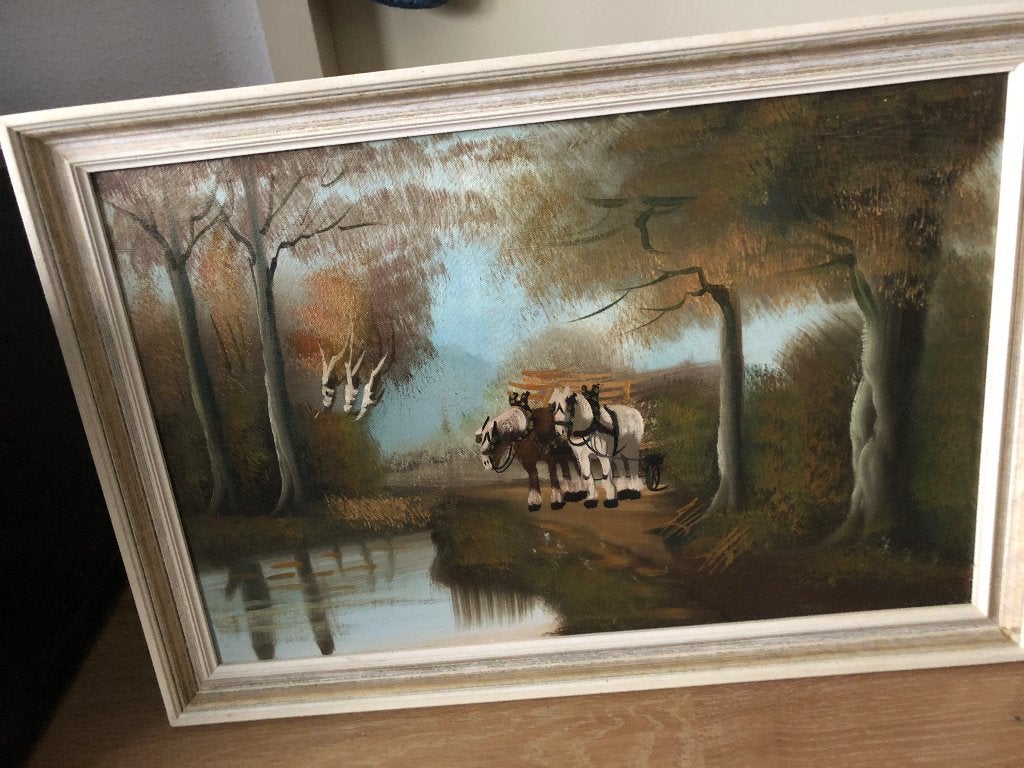 Mooi schilderij van shirehorses, Ophalen, 50 – 75, Minder dan 50 cm, Zo goed als nieuw