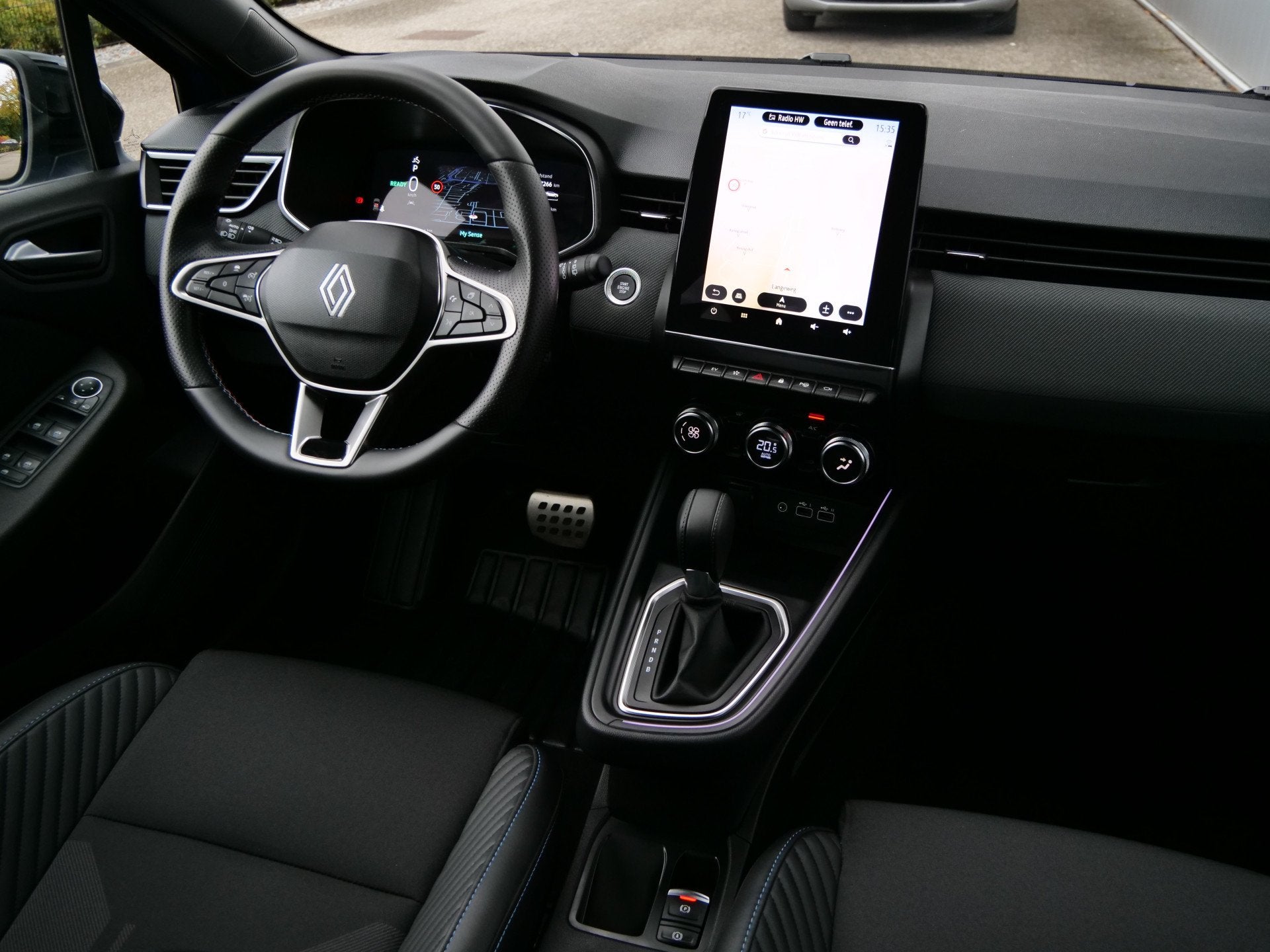 Renault Clio 1.6 E-Tech Full Hybrid 145 Pk esprit Alpine Aut, Auto's, Blauw, Leder en Stof, 1248 kg, Hybride Elektrisch/Benzine