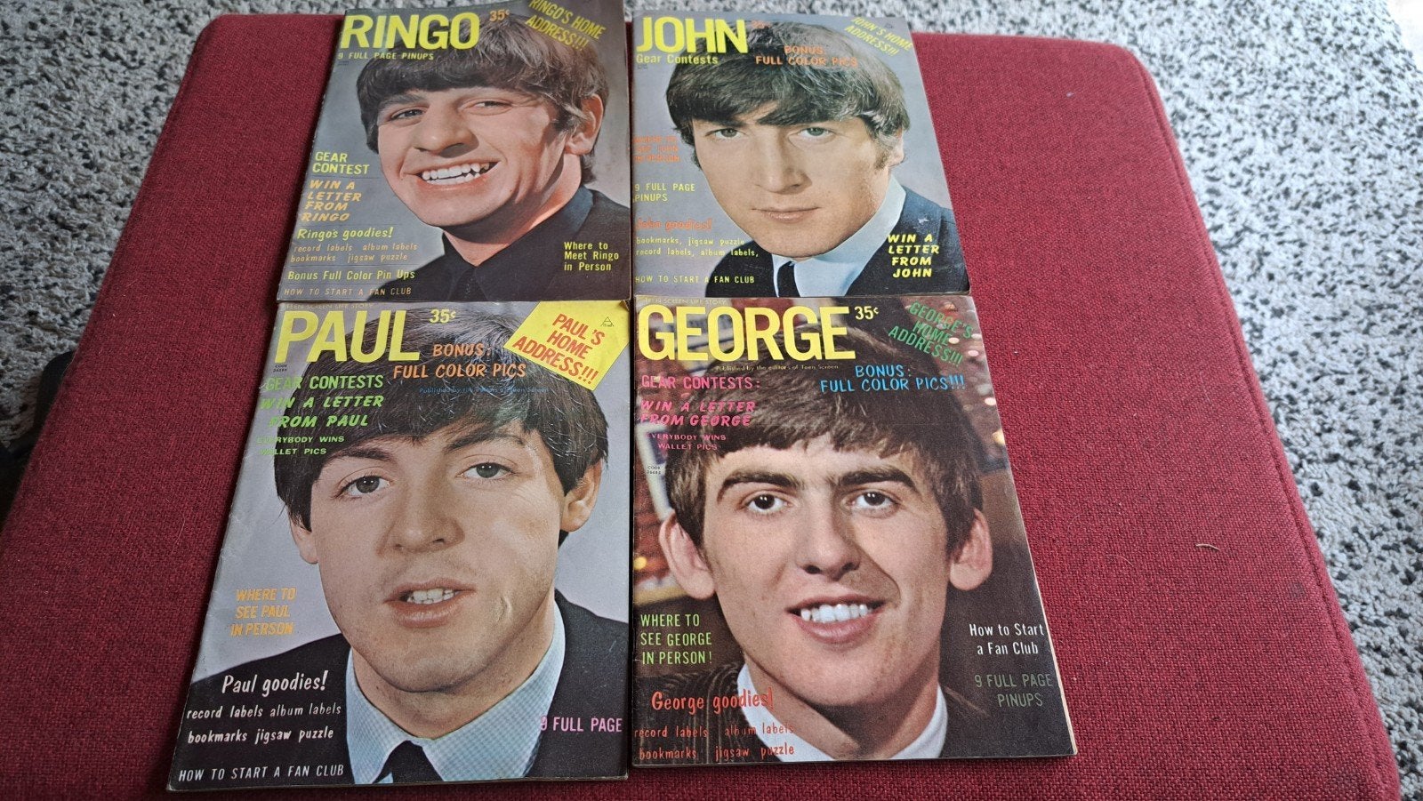 Beatles Complete set van 4 Teen Screen Life Story's uit 1964, Ophalen of Verzenden, Zo goed als nieuw, Boek, Tijdschrift of Artikel