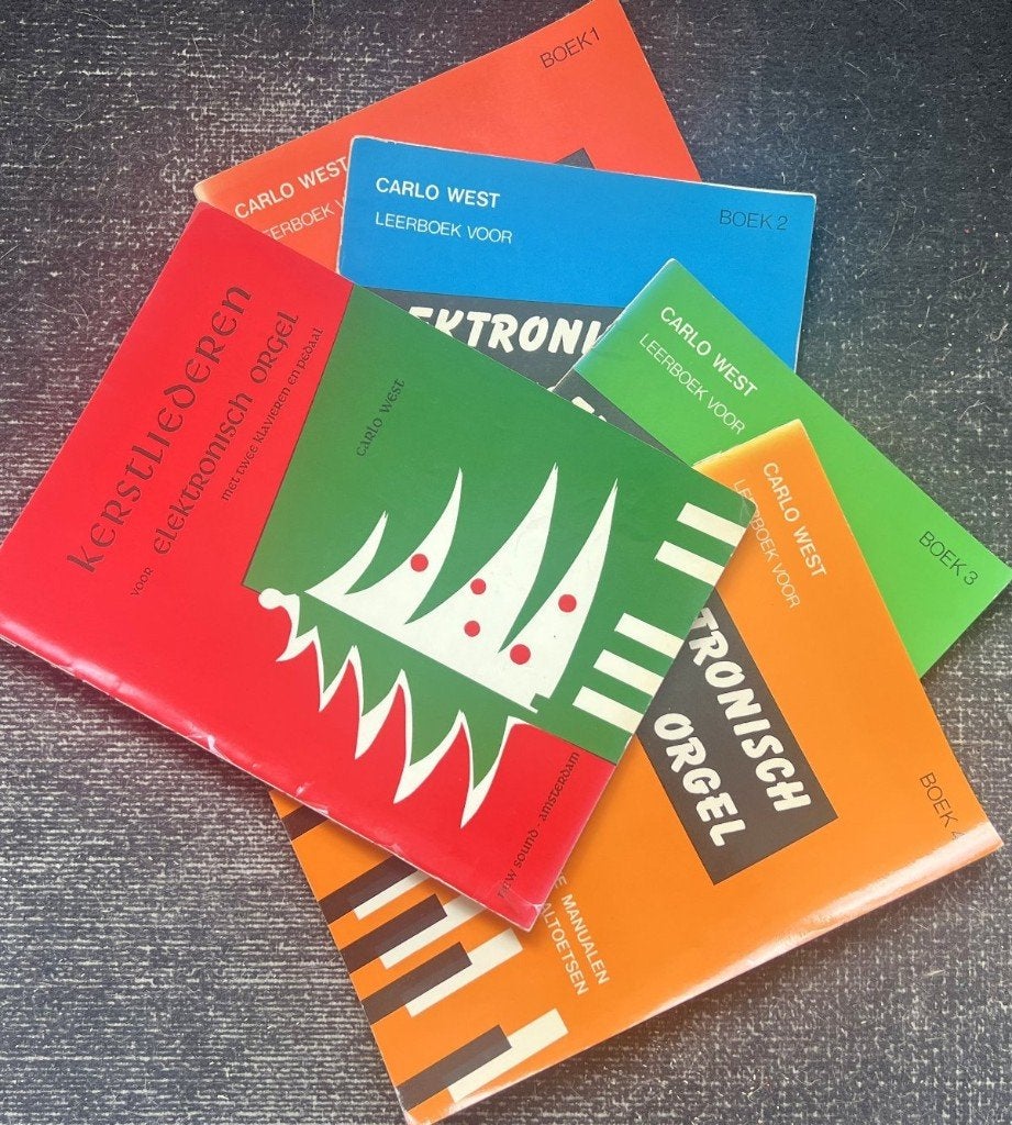 Carlo West - Leerboeken voor elektronisch orgel deel 1 t/m 4, Orgel, Gebruikt, Les of Cursus, Ophalen of Verzenden