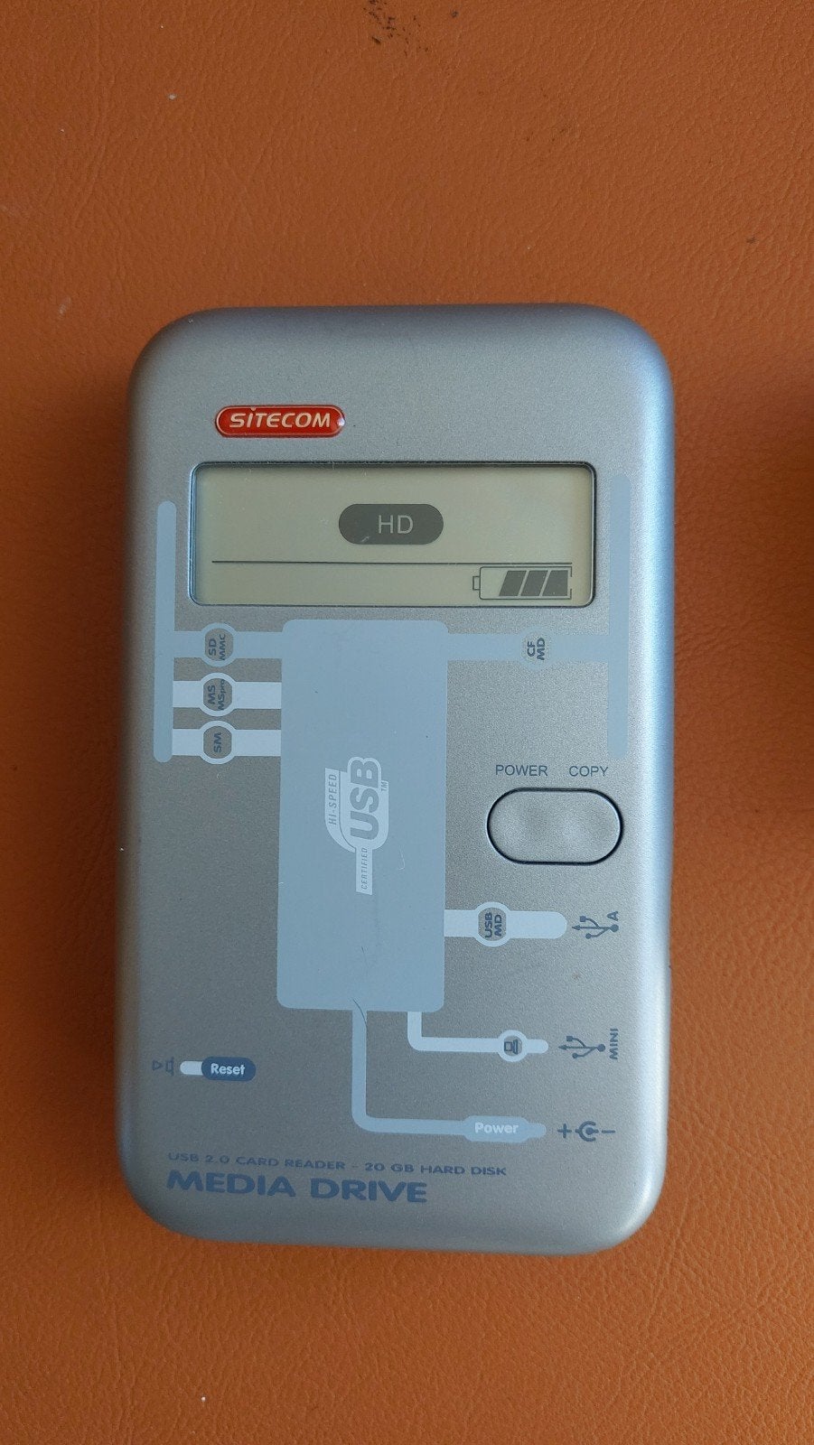 Sitecom Media Drive USB 2.0 Card Reader - 20 GB Hard Disk, Ophalen, Gebruikt, 20 GB, Server