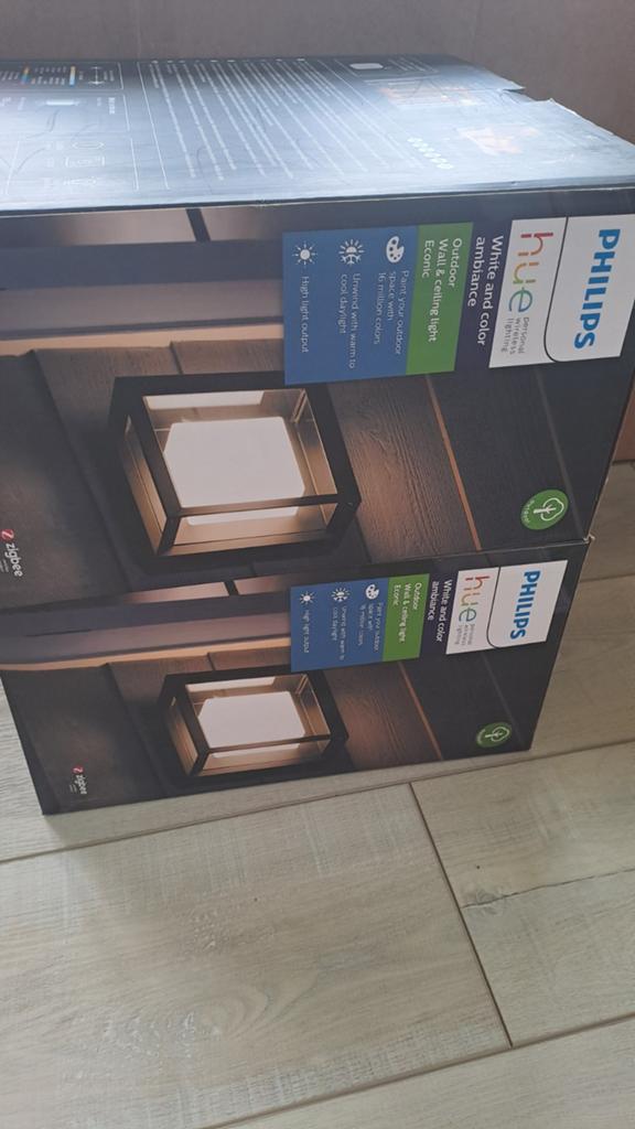 Philips Hue Econic Zwart Buiten Wand- en Plafondlamp, Ophalen of Verzenden, Nieuw, Modern, Buitenverlichting