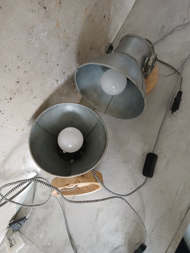Wandlamp industrieel 2 stuks, Huis en Inrichting, Lampen | Wandlampen, Ophalen, Met snoer/stekker, Meerkleurig, Zo goed als nieuw
