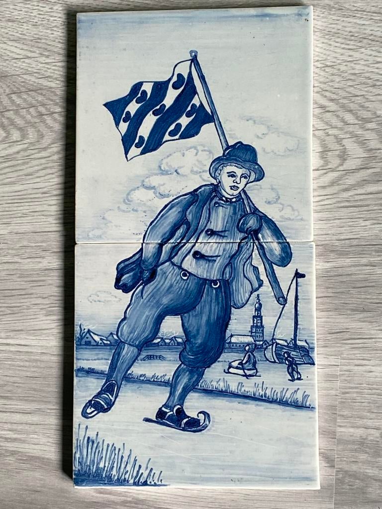 Tegeltje Schaatser Friesland, Ophalen of Verzenden