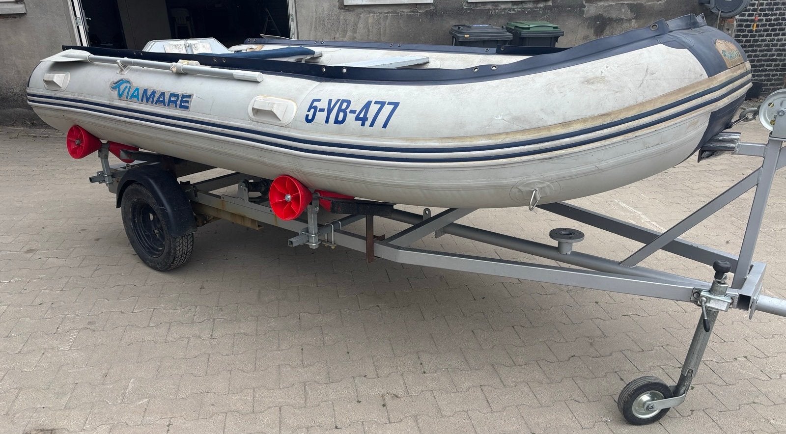 Viamare 380 rubberboot met trailer (opknapper), Aluminium, Gebruikt, Inclusief trailer, Ophalen
