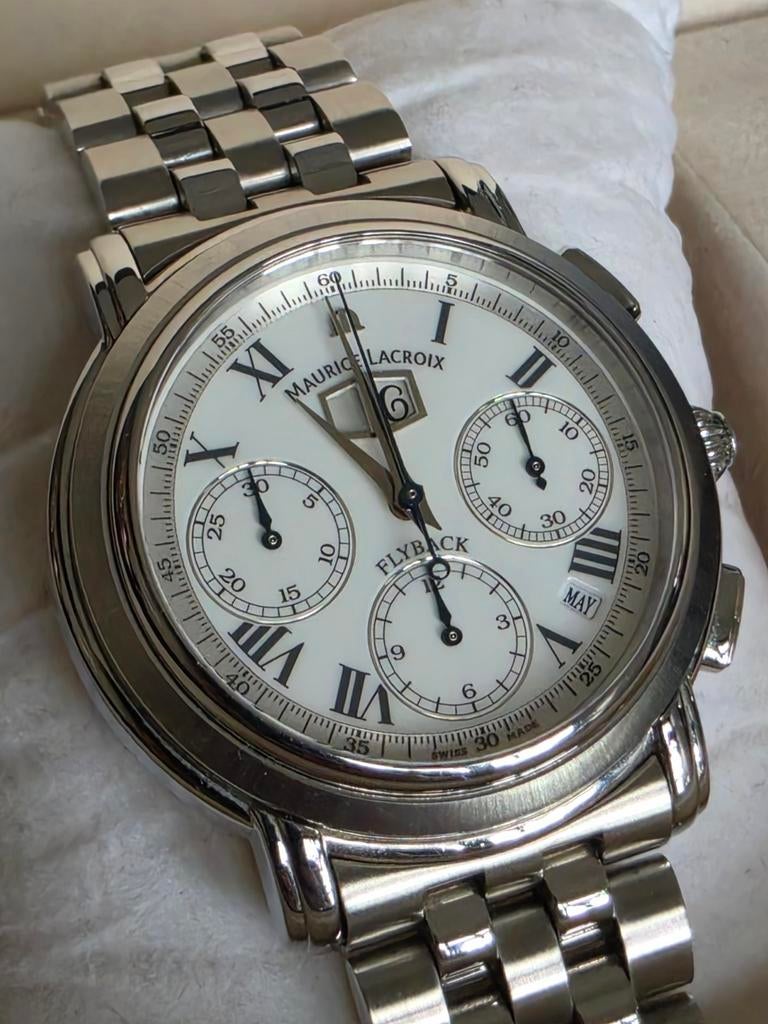 Maurice Lacroix Flyback Chronograph Masterpiece, Sieraden, Tassen en Uiterlijk, Horloges | Heren, Overige merken, Staal, Gebruikt