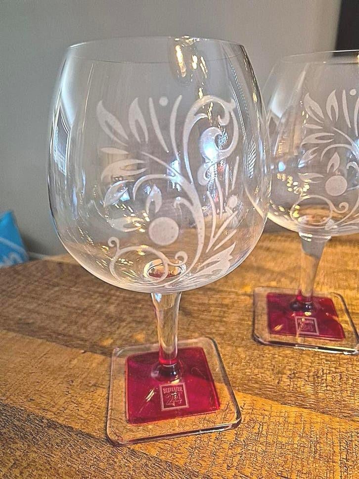 4 Beefeater 24 Special edition kristallen glazen, Verzamelen, Ophalen of Verzenden, Zo goed als nieuw, Overige typen