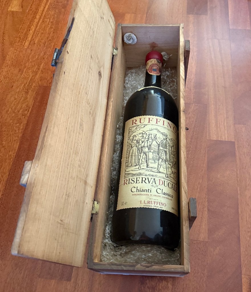 Chianti Ruffino Riservo Ducale Chianti Classico 3 ltr, 1979, Nieuw, Rode wijn, Vol, Italië