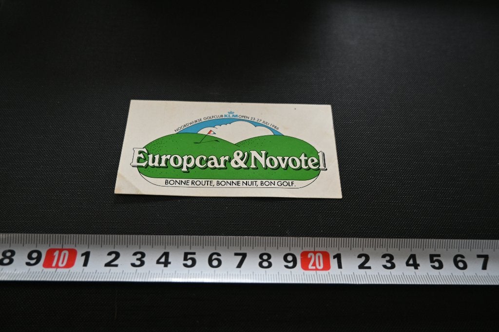sticker Noordwijkse Golfclub KLM  1986 Europcar & Novotel, Verzamelen, Ophalen of Verzenden, Zo goed als nieuw