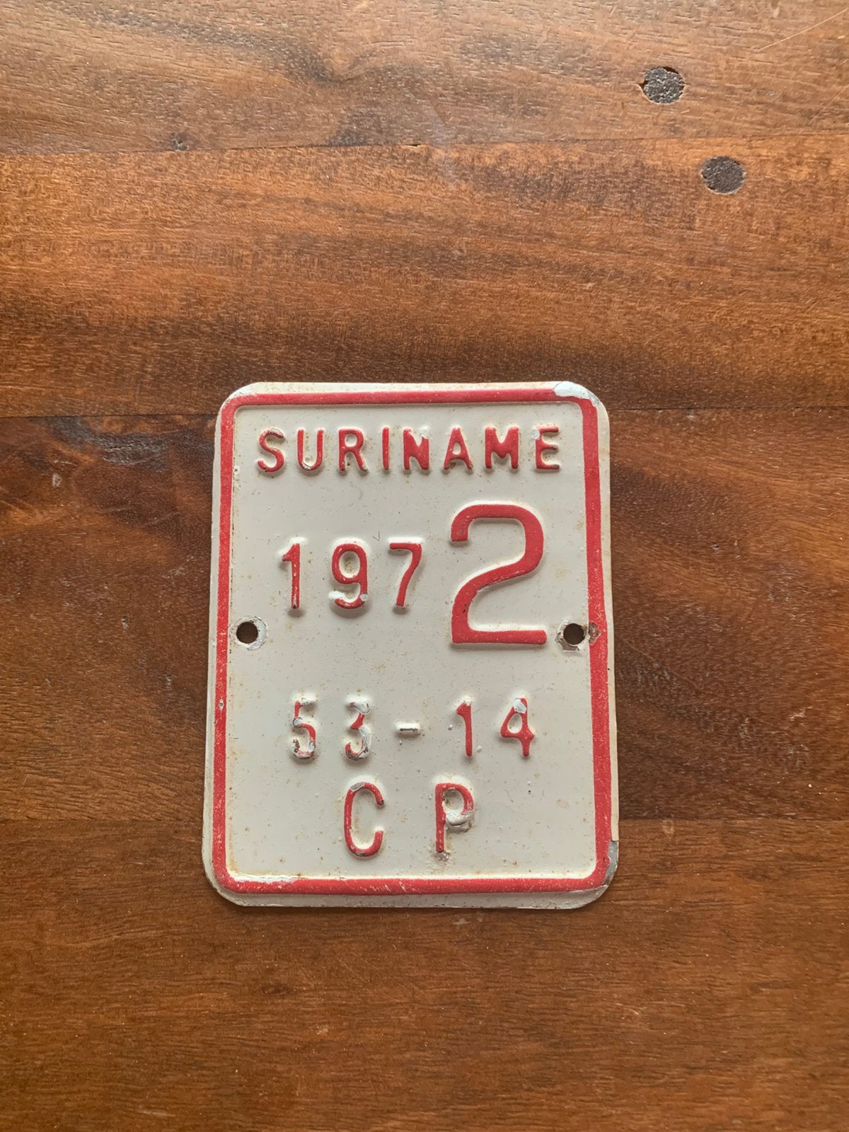 Toevoeging kentekenplaat Suriname 1972, Verzamelen, Automerken, Motoren en Formule 1, Ophalen of Verzenden, Gebruikt, Auto's