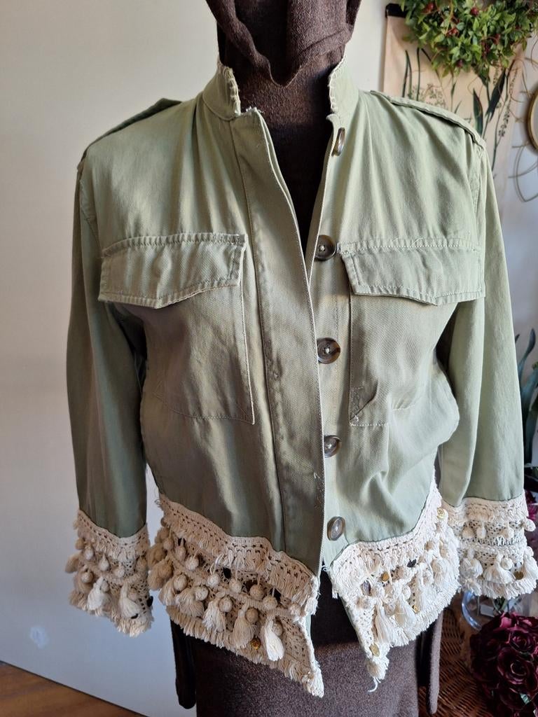 Jasje maat s groen ibiza boho style, Ophalen of Verzenden, Zo goed als nieuw, Maat 38/40 (M), Groen