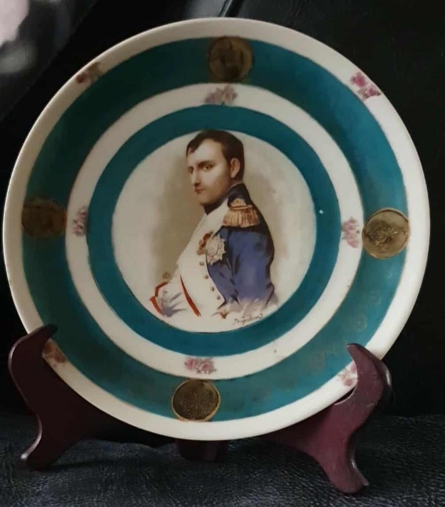 Antieke. Porselein Napoleon bord., Ophalen of Verzenden
