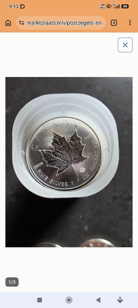 Maple leaf 25x 1 troy ounce, Ophalen of Verzenden, Noord-Amerika, Setje, Zilver