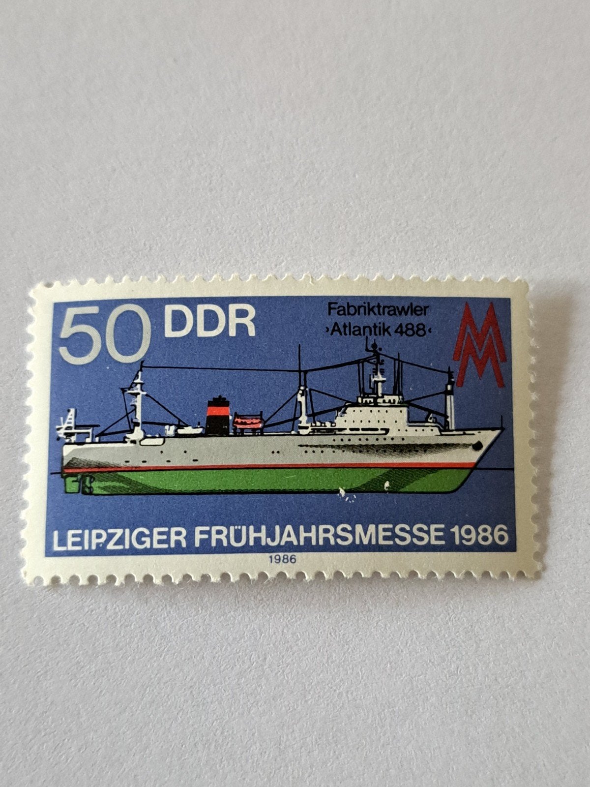 DDR Postzegel 1986 - Fabriektrawler Atlantik 488, Postzegels en Munten, Ophalen of Verzenden, DDR, Postfris