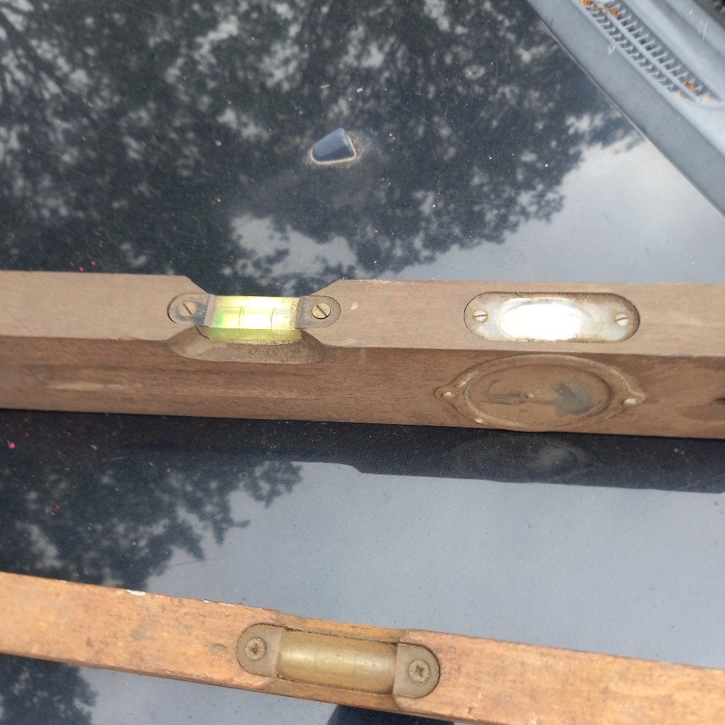 HOUTEN WATERPASSEN, EEN MET GRADEN HOEK ERIN, Ophalen of Verzenden
