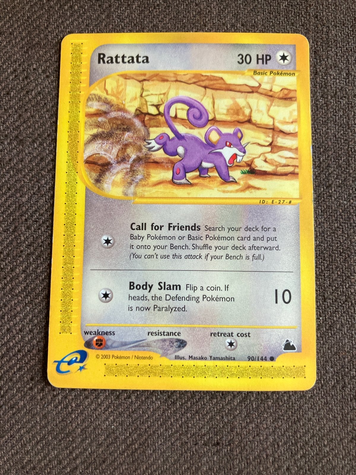 Rattata Pokémon Kaart - EX Ruby & Sapphire Set (2003), Ophalen of Verzenden, Gebruikt, Losse kaart