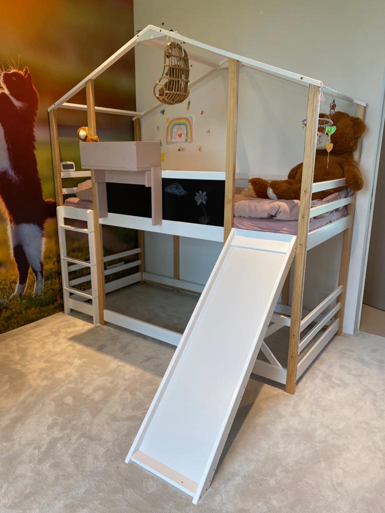Kinder stapelbed met glijbaan, Kinderen en Baby's, Kinderkamer | Stapelbedden en Hoogslapers, Ophalen, Zo goed als nieuw, Stapelbed