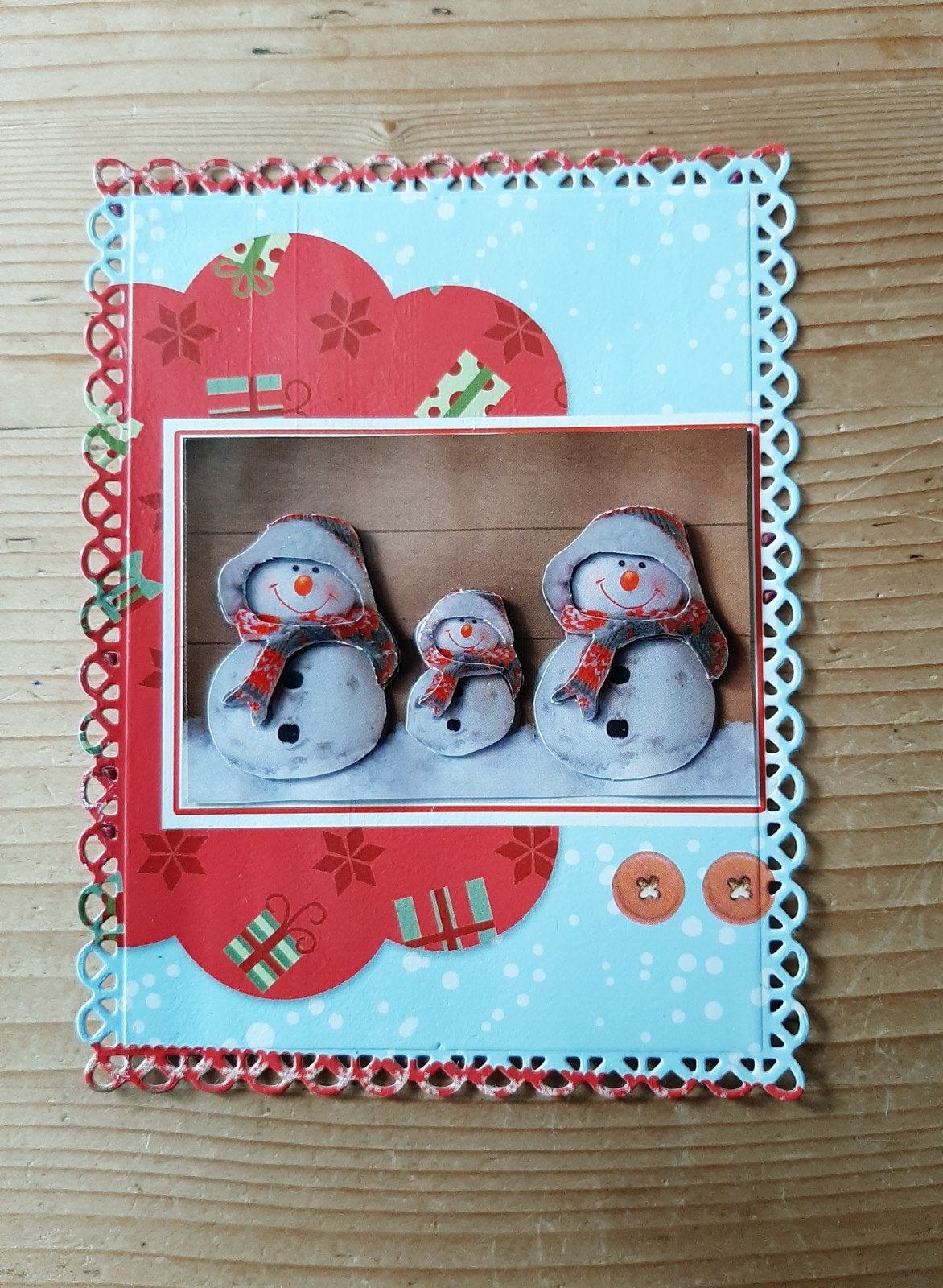 Stans kaart opleg met 3d plaatje sneeuwpoppen, Ophalen of Verzenden, Nieuw, Overige thema's