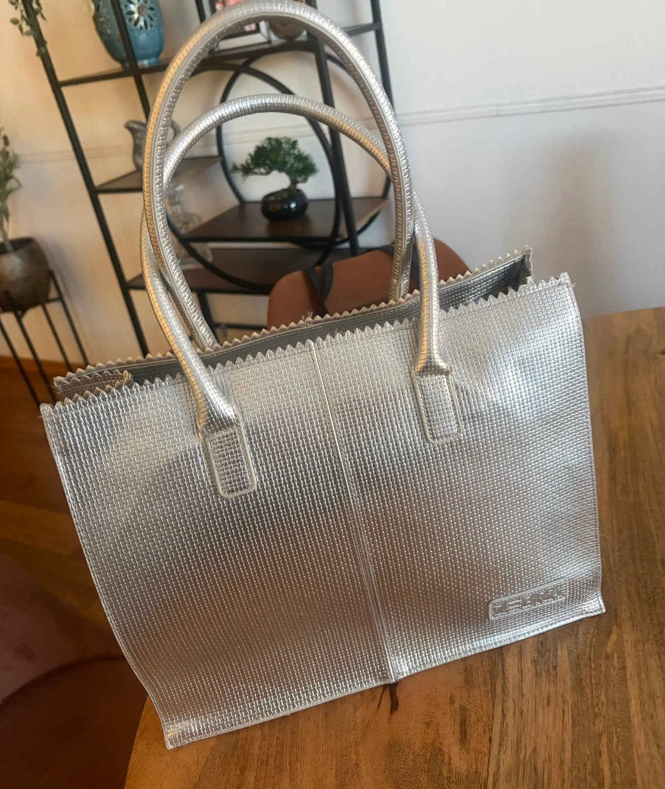 Zilverkleurige dames tas, Ophalen of Verzenden, Zo goed als nieuw, Overige kleuren, Handtas